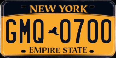 NY license plate GMQ0700