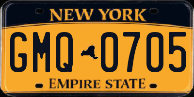 NY license plate GMQ0705