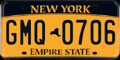 NY license plate GMQ0706