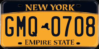 NY license plate GMQ0708