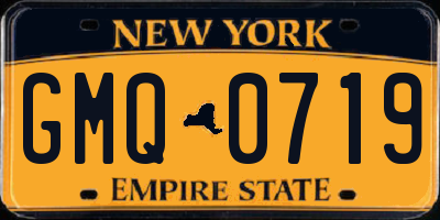NY license plate GMQ0719