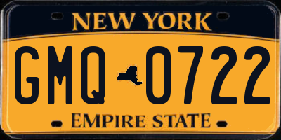 NY license plate GMQ0722