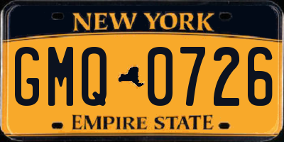 NY license plate GMQ0726