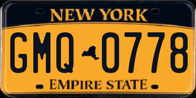 NY license plate GMQ0778