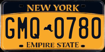 NY license plate GMQ0780