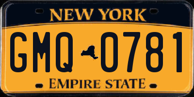NY license plate GMQ0781