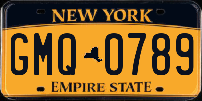 NY license plate GMQ0789