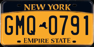 NY license plate GMQ0791