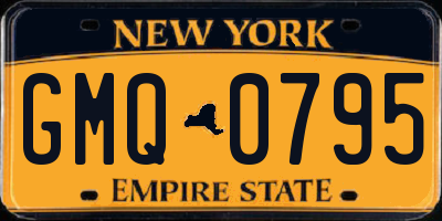 NY license plate GMQ0795