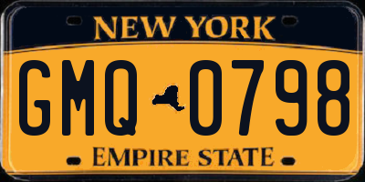 NY license plate GMQ0798