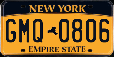 NY license plate GMQ0806