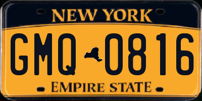 NY license plate GMQ0816