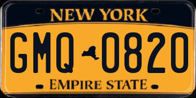 NY license plate GMQ0820