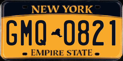 NY license plate GMQ0821