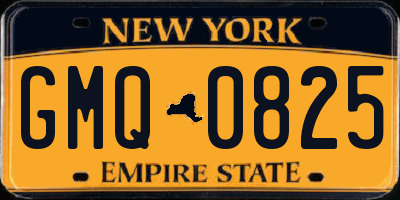 NY license plate GMQ0825