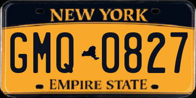 NY license plate GMQ0827