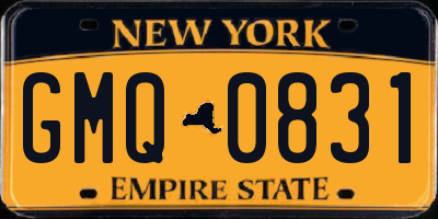 NY license plate GMQ0831