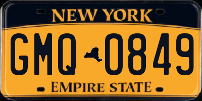 NY license plate GMQ0849