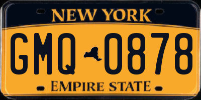 NY license plate GMQ0878