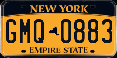 NY license plate GMQ0883
