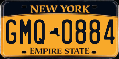 NY license plate GMQ0884