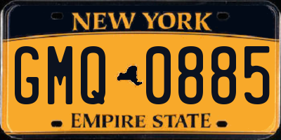 NY license plate GMQ0885