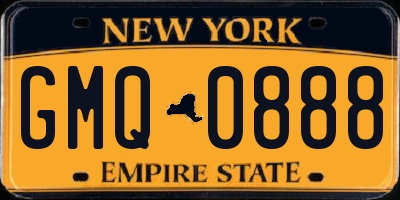 NY license plate GMQ0888