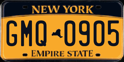 NY license plate GMQ0905