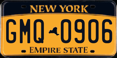 NY license plate GMQ0906