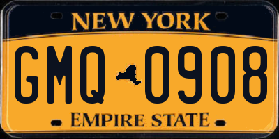 NY license plate GMQ0908