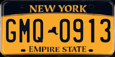 NY license plate GMQ0913
