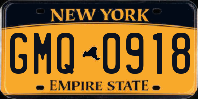 NY license plate GMQ0918