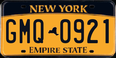 NY license plate GMQ0921