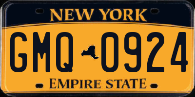 NY license plate GMQ0924