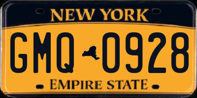 NY license plate GMQ0928