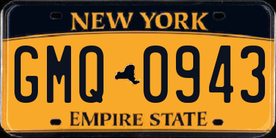 NY license plate GMQ0943