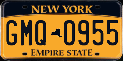 NY license plate GMQ0955