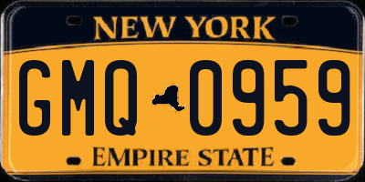 NY license plate GMQ0959