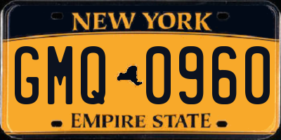NY license plate GMQ0960