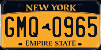 NY license plate GMQ0965