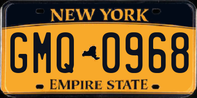 NY license plate GMQ0968