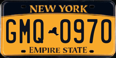 NY license plate GMQ0970