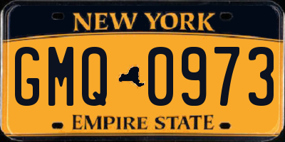 NY license plate GMQ0973