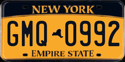 NY license plate GMQ0992