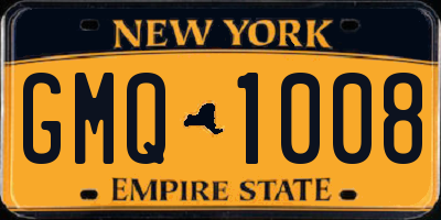 NY license plate GMQ1008