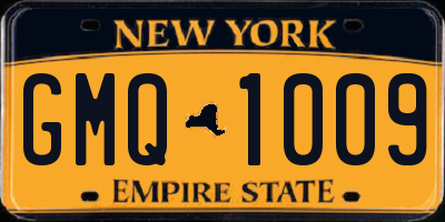 NY license plate GMQ1009