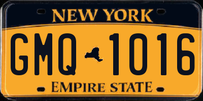 NY license plate GMQ1016
