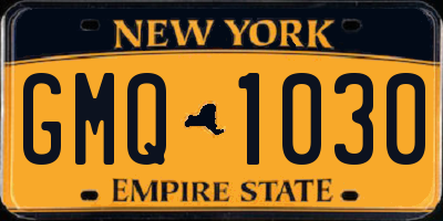 NY license plate GMQ1030