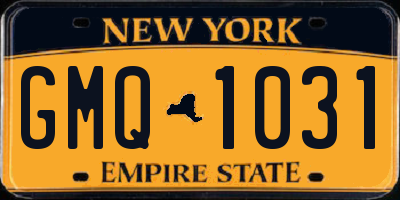 NY license plate GMQ1031