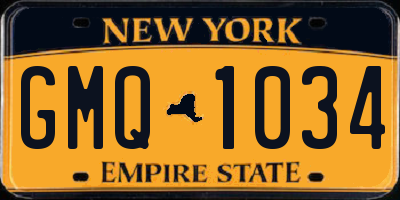 NY license plate GMQ1034